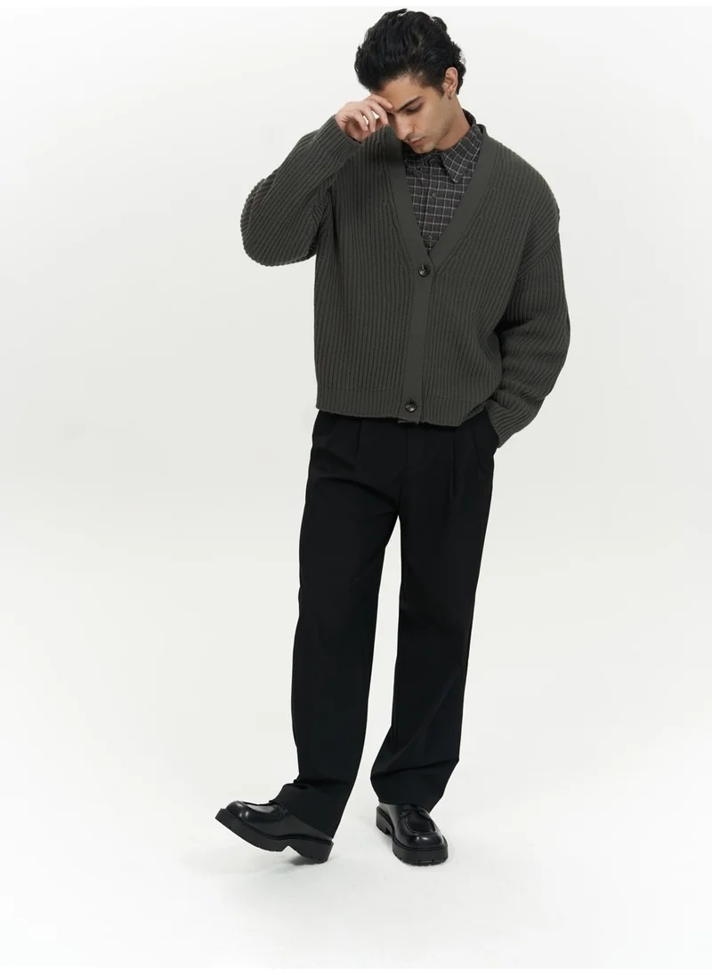 Mai Collection Cassian Anthracite Men's Knitted Cardigan