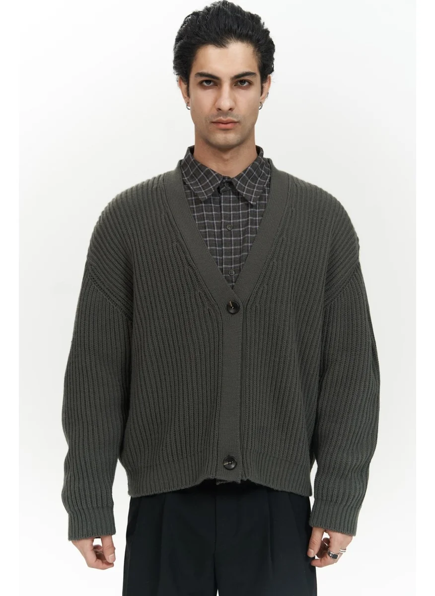 Mai Collection Cassian Anthracite Men's Knitted Cardigan