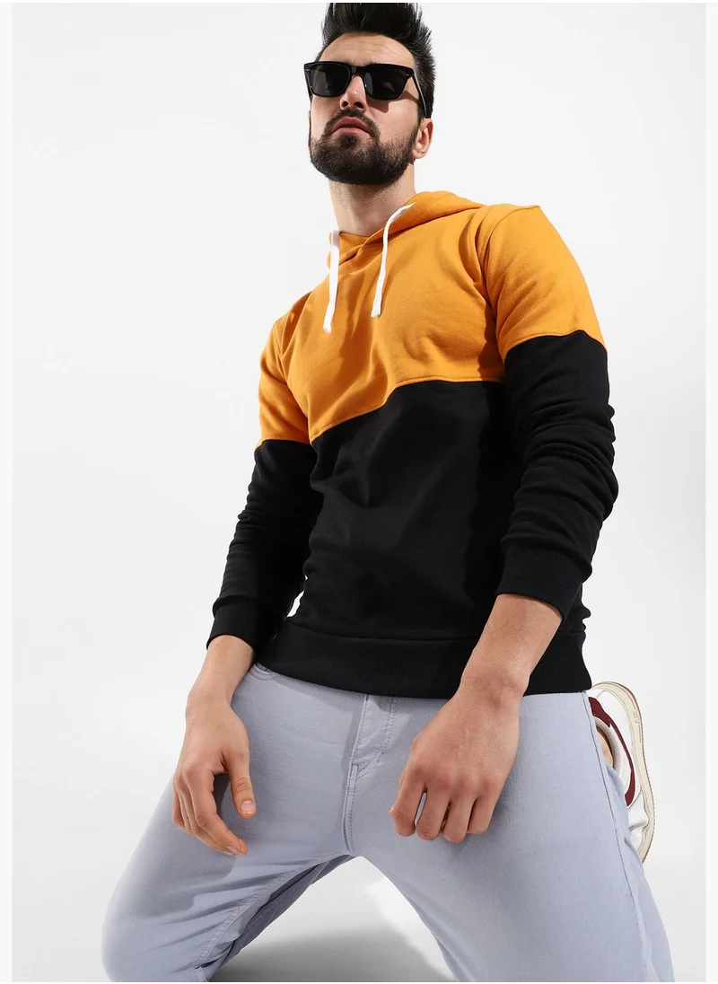 Campus Sutra Color Block Hoodie