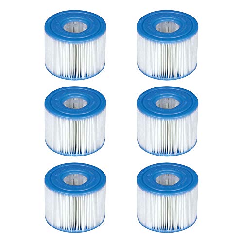 Intex 29001E PureSpa Type S1 Heavy Duty Easy Set Dacron Paper Hot Tub Spa Filter Replacement Cartridge for Various PureSpa Models, (6 Pack) - Image 1