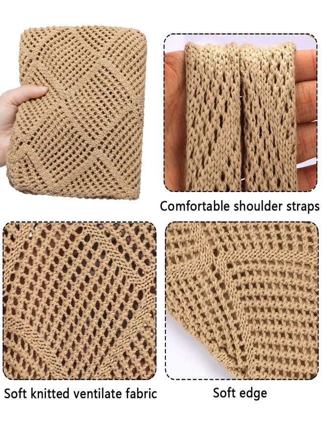 HAWAWA Crochet Tote Bag For Women, Crochet Mesh Beach Tote Bag Summer Vacation Aesthetic Boho Knit Bag for Women, Beach Top-handle Tote Bag - Image 3