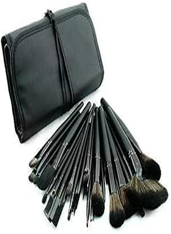 Generic Kit 32 Pcs Elegant Professional Super Beauty Cosmetic Makeup Brush Set with Free Leather Case Black 