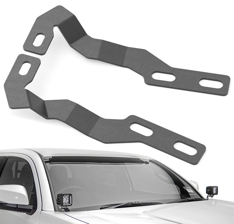 YZONA Ditch Light Brackets Hood Hinge Mount Brackets Kit for Auxiliary Offroad LED Pods Work Light Compatible with Toyota Tacoma 2016 2017 2018 2019 2020 2021 2022 2023 Black 2PCS - Image 2