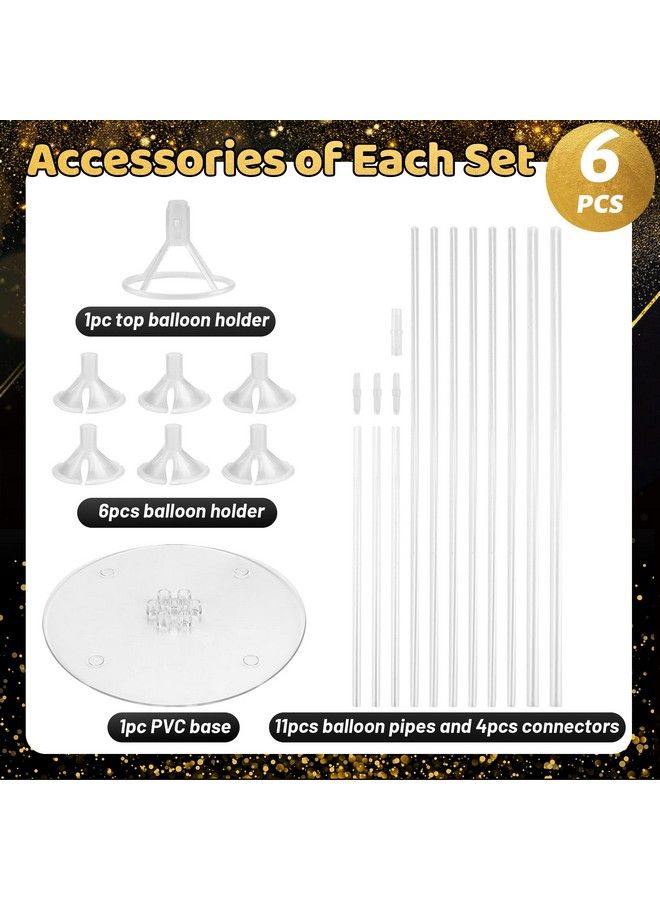 JOYYPOP 6 Sets Balloon Stand Kit Balloon Sticks With Base For Table Birthday Baby Shower Graduation Party Decorations - Image 3