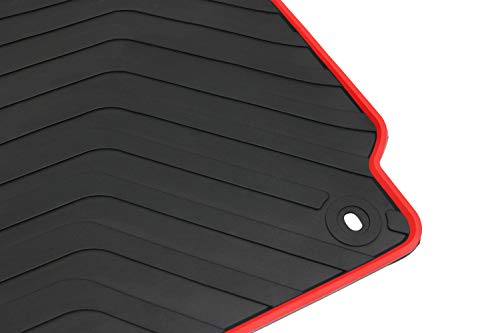 San Auto Car Floor Mat for Honda CR-V CRV 4th Generation 2012 2013 2014 2015 2016 Custom Fit Black and Red Rubber Auto Floor Liners Mat All Weather Protection Heavy Duty Odorless - Image 2