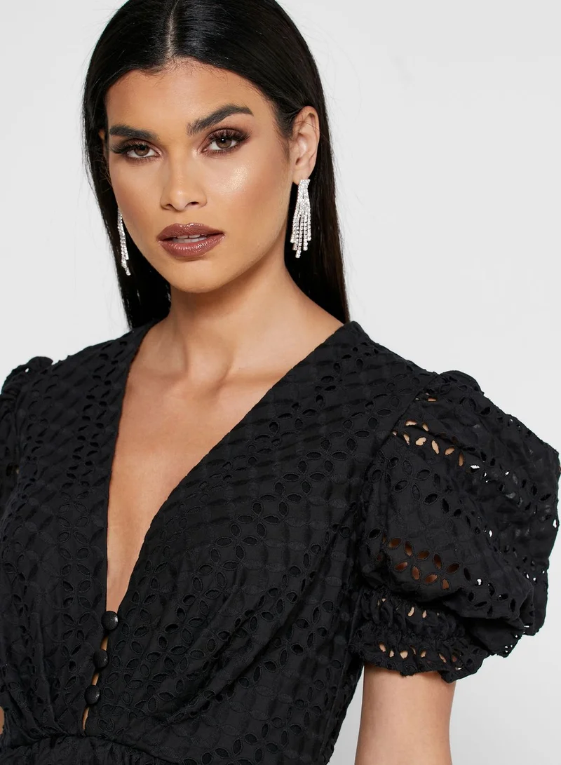 Threadz by Ajooni Peplum Schiffli Dress