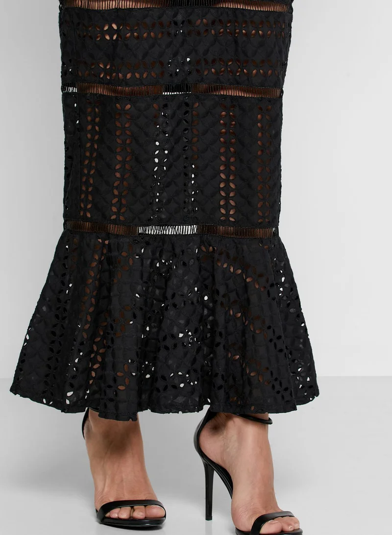 Threadz by Ajooni Peplum Schiffli Dress