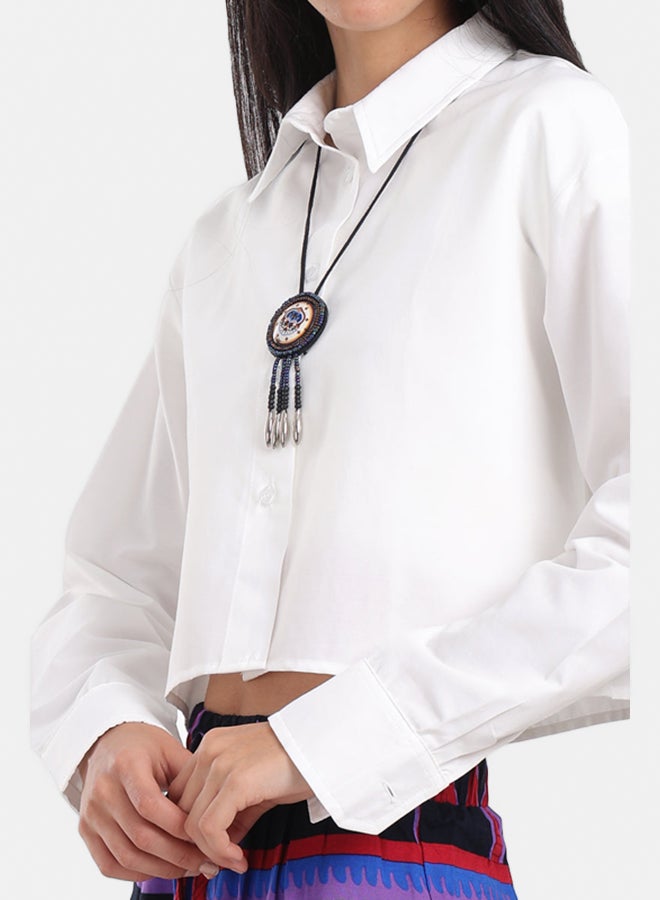 Carina Dropped Shoulder Cropped Shirt - Image 4