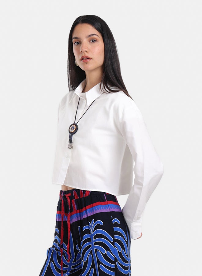 Carina Dropped Shoulder Cropped Shirt - Image 2
