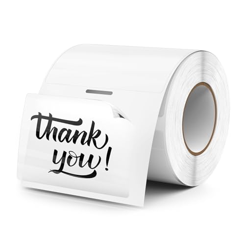 FINDAT Transparent Thermal Labels 3 2 Inch Self Adhesive Printer Clear Stickers Vinyl Waterproof Roll Decals Rectangle Name Tag for Address Design DIY Logo Business 300 PCS - Image 1