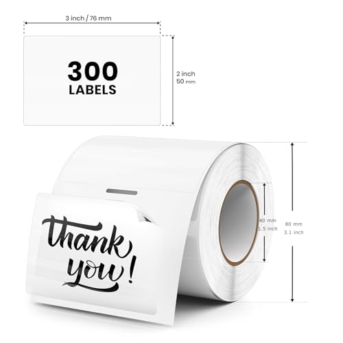 FINDAT Transparent Thermal Labels 3 2 Inch Self Adhesive Printer Clear Stickers Vinyl Waterproof Roll Decals Rectangle Name Tag for Address Design DIY Logo Business 300 PCS - Image 3
