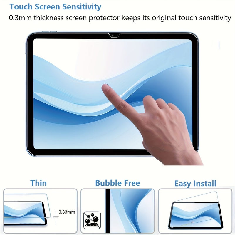 3 قطع واقي شاشة من الزجاج المقسى لأجهزة iPad الجيل العاشر والحادي عشر 2022 و 2025 شفافية عالية - Image 2