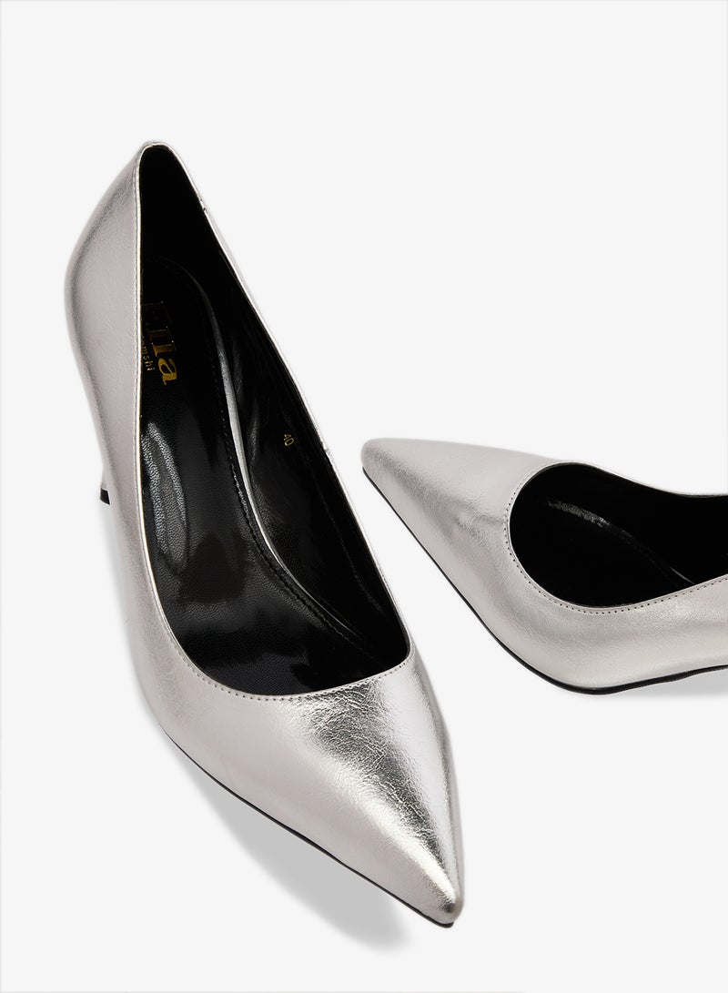 Ella Limited Edition HIgh Heel Pumps Metallic Silver - Image 4