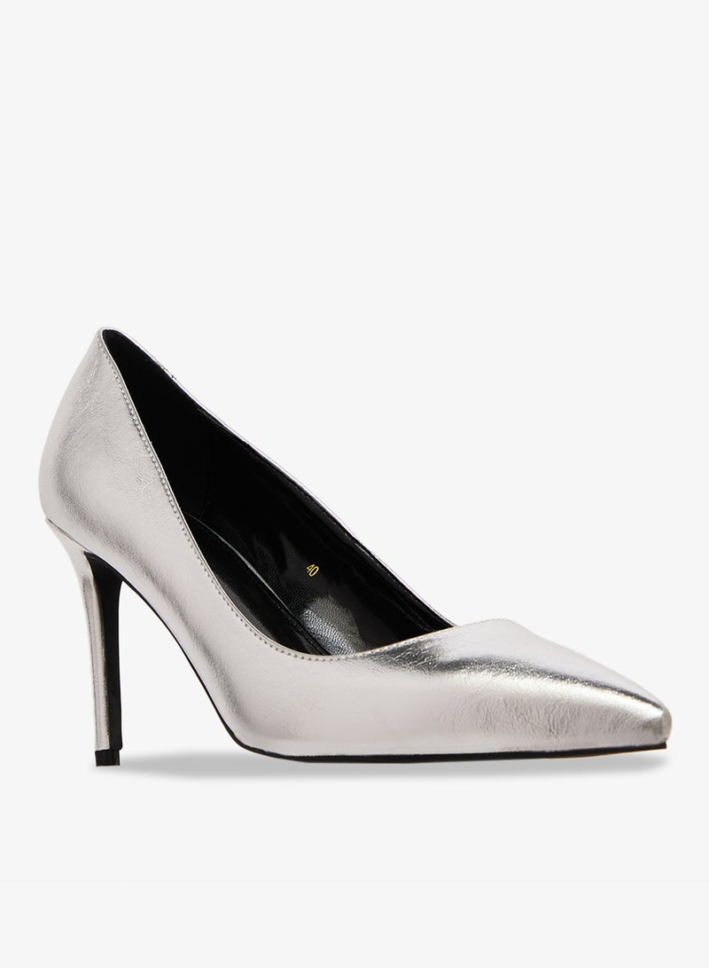 Ella Limited Edition HIgh Heel Pumps Metallic Silver - Image 2