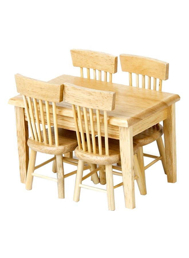 NIBEMINENT 5-Piece Miniature Dining Table And Chair Set - Image 1