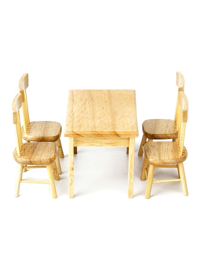 NIBEMINENT 5-Piece Miniature Dining Table And Chair Set - Image 2