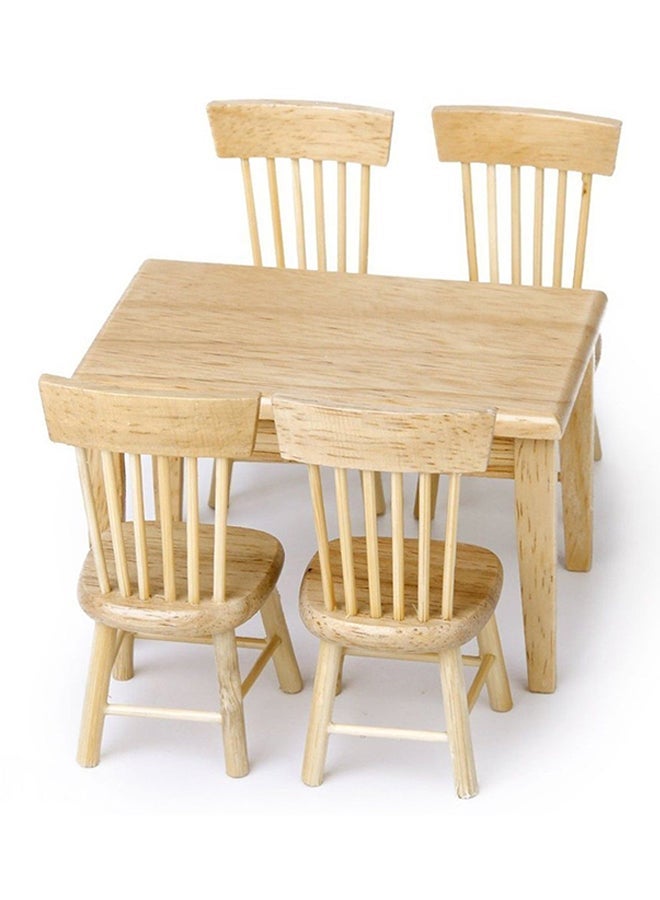 NIBEMINENT 5-Piece Miniature Dining Table And Chair Set - Image 3