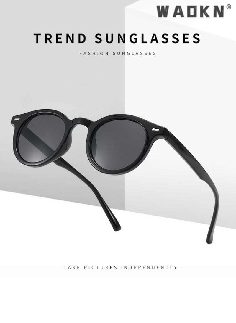 WAOKN Round Sunglasses Polarised UV400 Fashion Glasses for Men Women TR90 Frame Sunglasses,Small Circle Sun Glasses Classic Vintage Retro Shades,Fashion Anti-Glare Sun Shades for Driving,Fishing,Traveling - Image 4