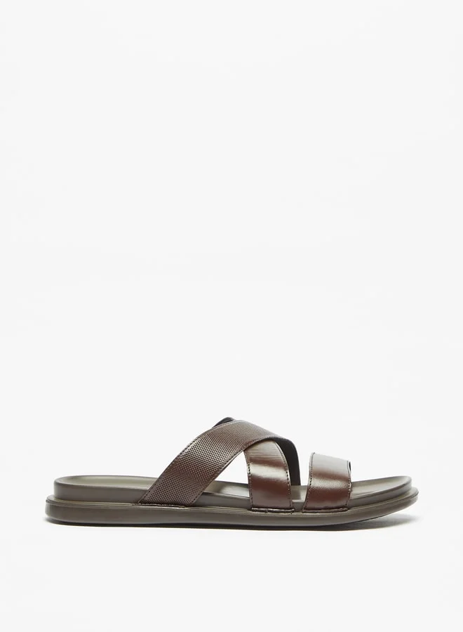 LBL by Shoexpress Men Solid Slip-On Cross Strap Sandals