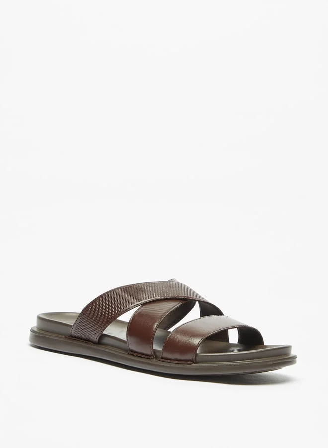 LBL by Shoexpress Men Solid Slip-On Cross Strap Sandals