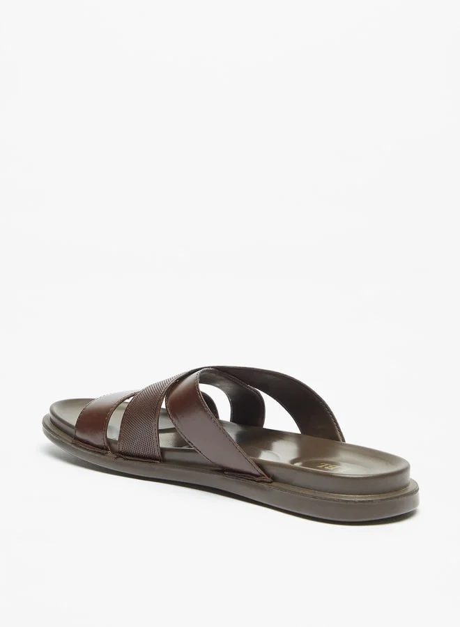 LBL by Shoexpress Men Solid Slip-On Cross Strap Sandals