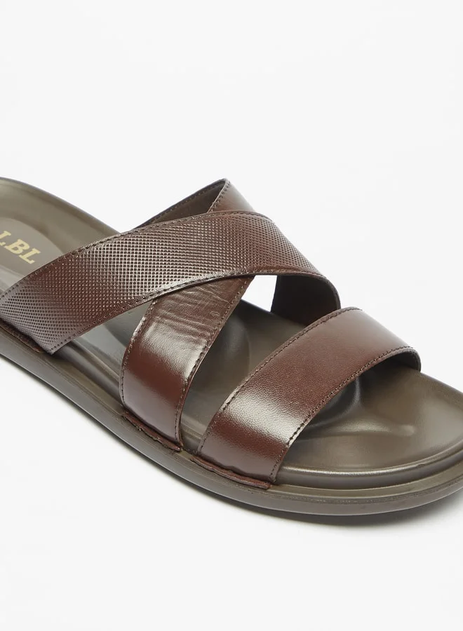 LBL by Shoexpress Men Solid Slip-On Cross Strap Sandals