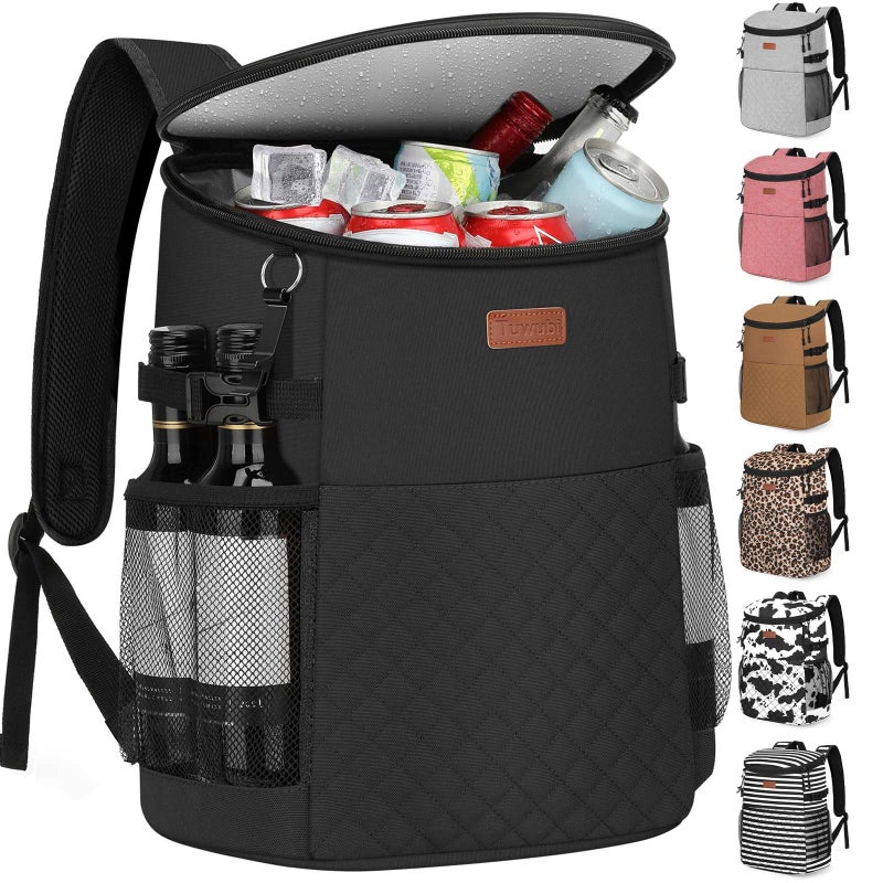 Tuwubi Soft Cooler Backpack 30 Cans/45 Cans, Backpack Coolers Insulated Leak Proof Thermal Lunch Backpack for Men Work Small Cooler Bag Beach Travel Picnic Drink Beverage Beer(30 Cans, Black) - Image 1