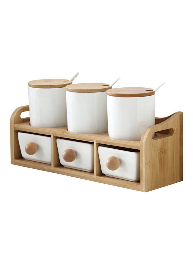 إسكدنيا مجموعة مرطبان من السيراميك للتوابل أو السكر أو البهارات متعدد الألوان - Image 1