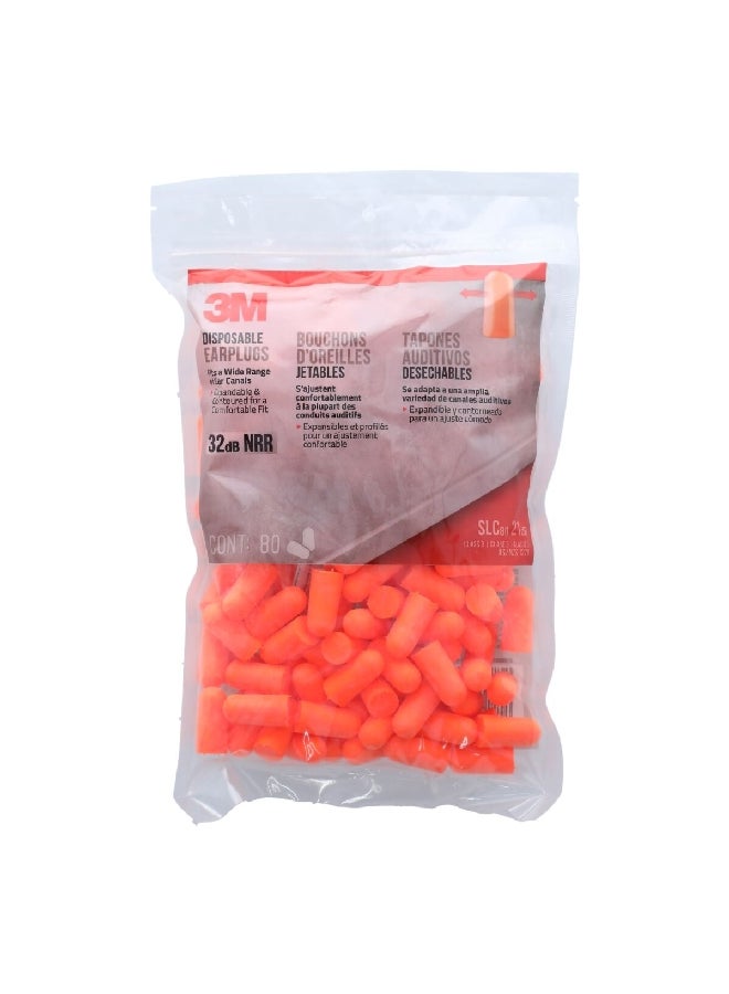 3M 5 Piece Disposable Foam Earplugs Set Orange  92800H80-DC