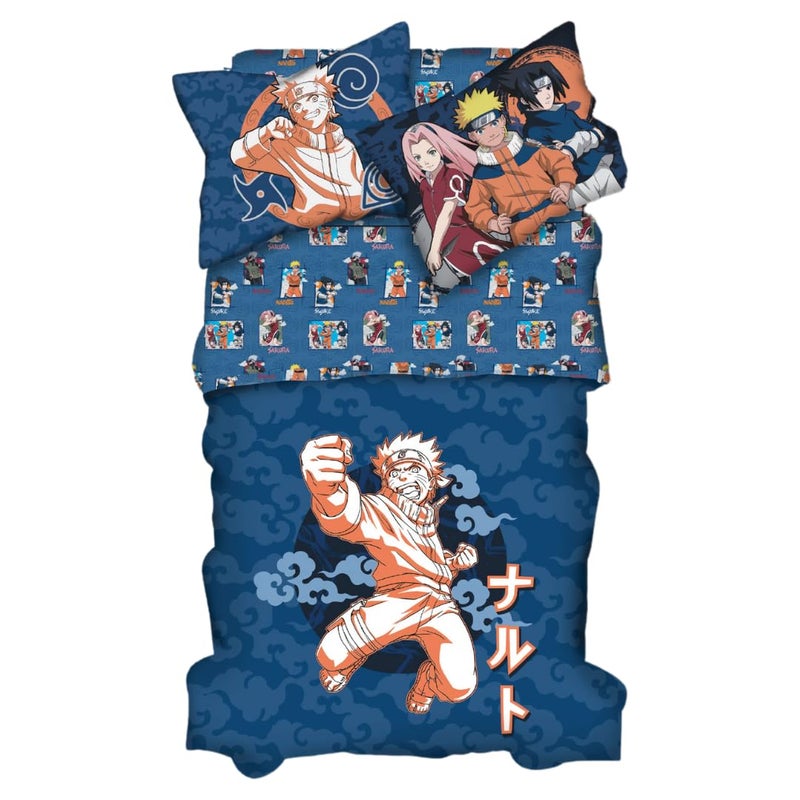 Franco Naruto Anime Kids Bedding Super Soft Cozy 2 Piece Microfiber Reversible Comforter Pillowcase Set TwinFull Officially Licensed Product By Franco - Image 2