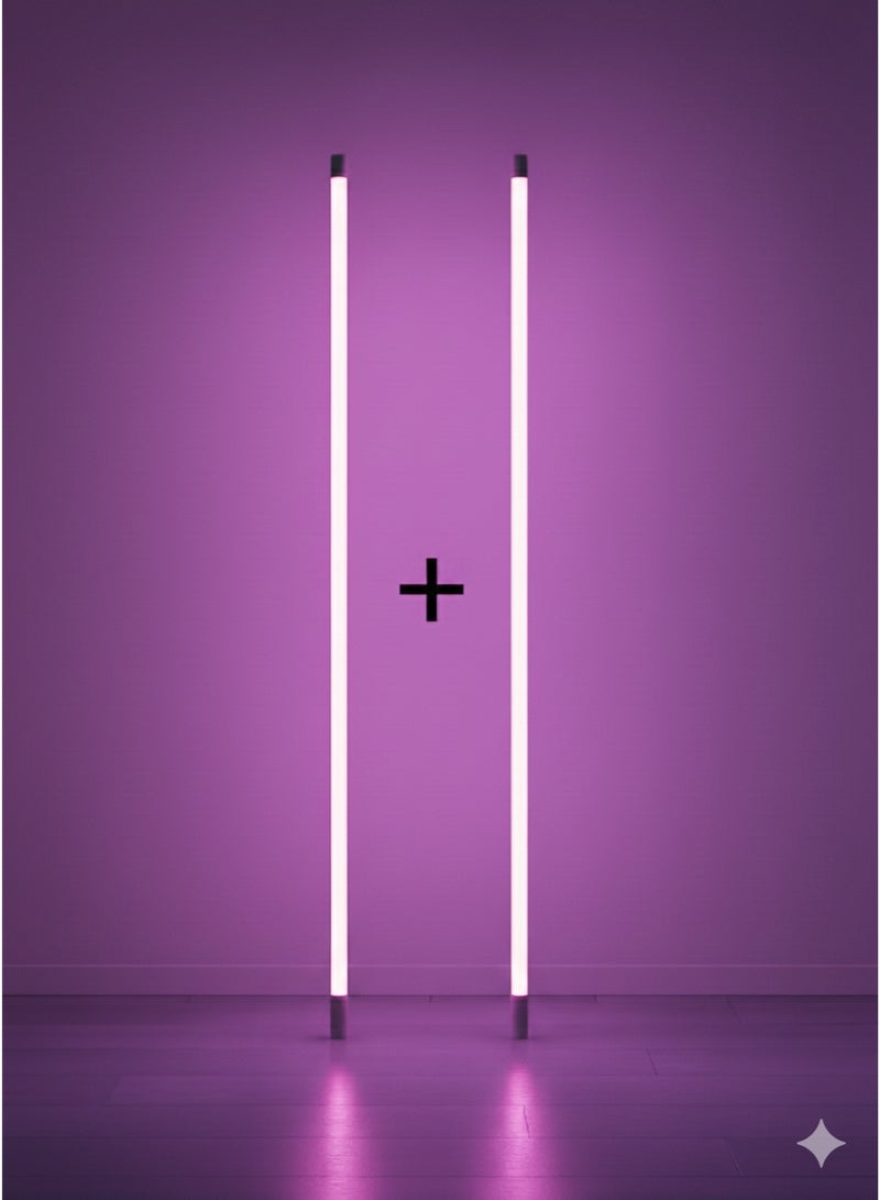 الروضة للإضاءة عدد 2 لمبة ليد 120 سم اضاءة روز 18 وات - إضاءة عصرية بتصميم أنيق ولمسة جمالية عصرية مميزة 120cm