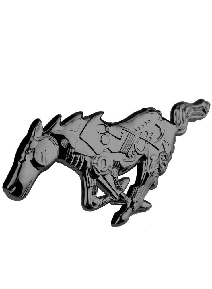 Generic Emblem Horse Mustang Mechanical Design Metal Sticker - Black  - Image 2