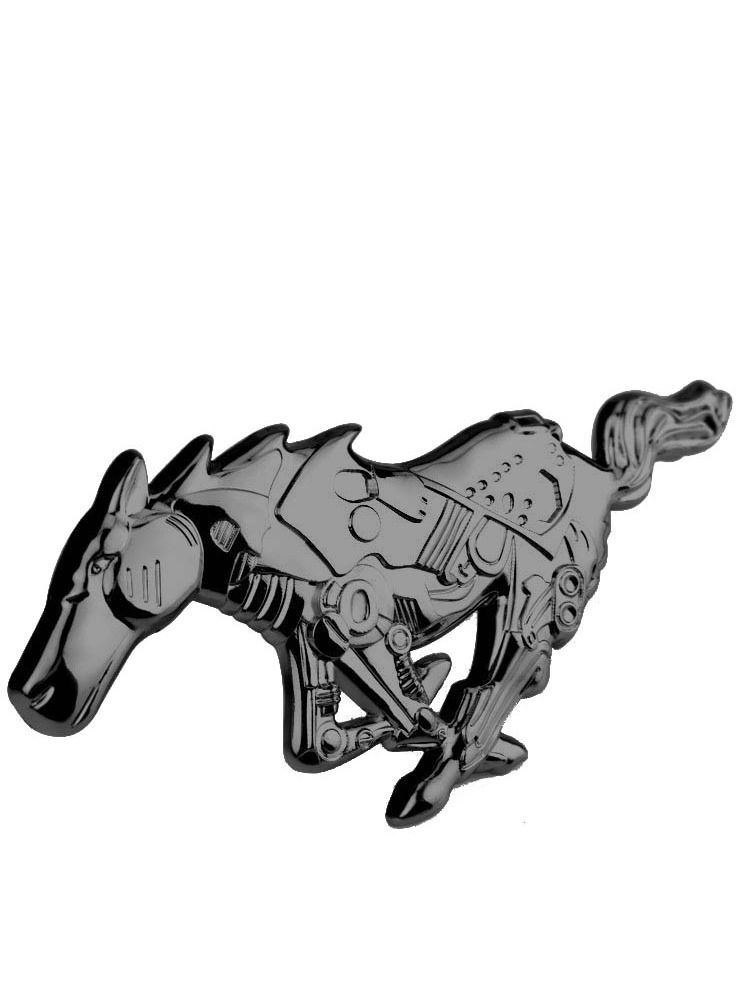 Generic Emblem Horse Mustang Mechanical Design Metal Sticker - Black  - Image 1