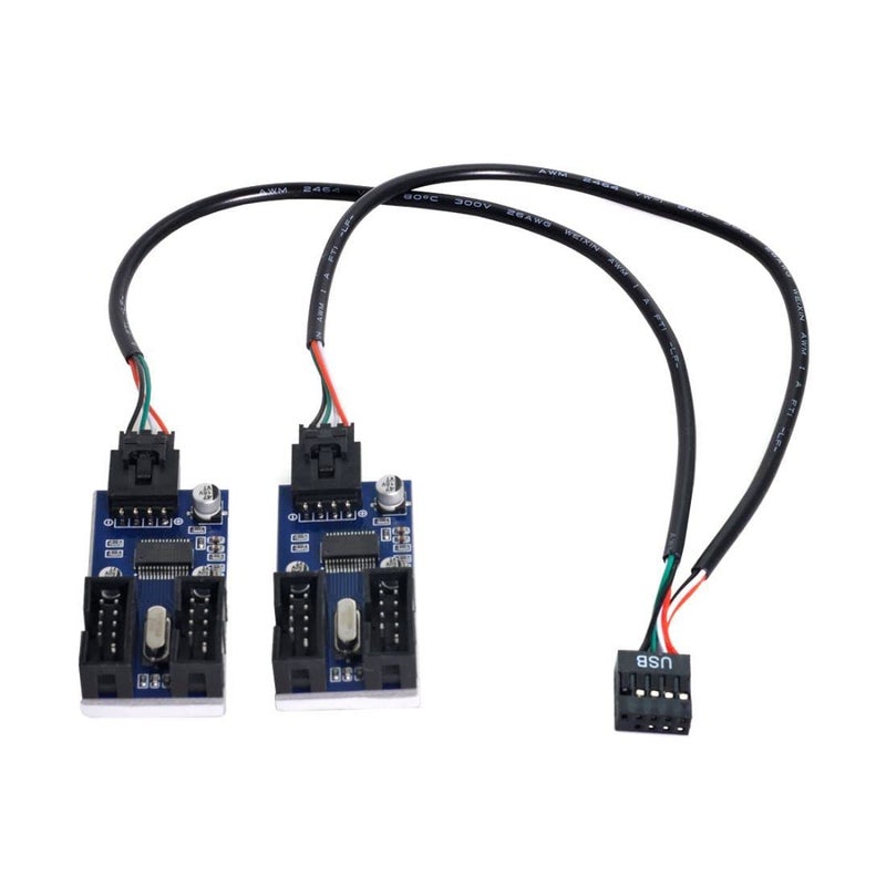 chenyang USB 2.0 Front Panel Header 9Pin/10Pin 1 to 4 HUB 9Pin/10Pin Mainboard Header Extension Adapter Splitter Cable - Image 1
