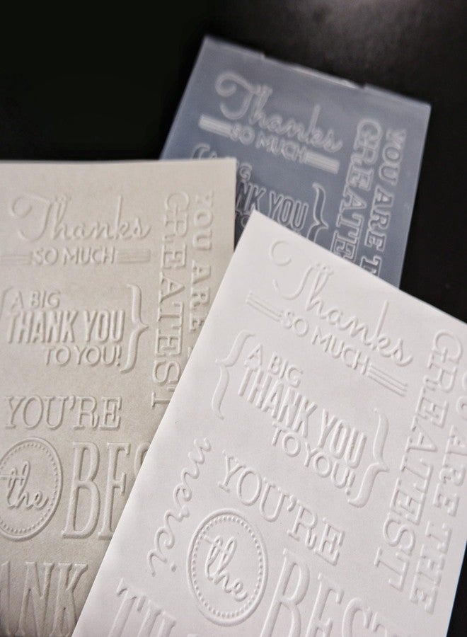 Arbuya Thanks Sentiment Plastic Embossing Folders for Card Making Thank You Phrases Embossing Folder for Scrapbooking Pages Paper Crafting Clay Decoration - Image 5