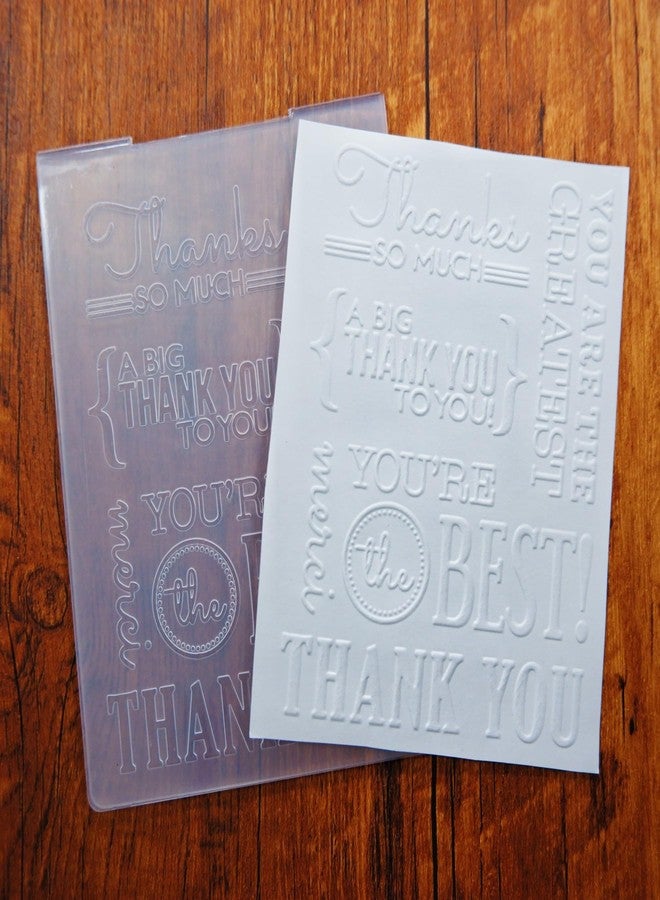 Arbuya Thanks Sentiment Plastic Embossing Folders for Card Making Thank You Phrases Embossing Folder for Scrapbooking Pages Paper Crafting Clay Decoration - Image 3