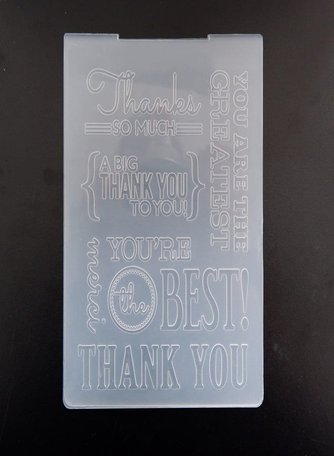 Arbuya Thanks Sentiment Plastic Embossing Folders for Card Making Thank You Phrases Embossing Folder for Scrapbooking Pages Paper Crafting Clay Decoration - Image 4