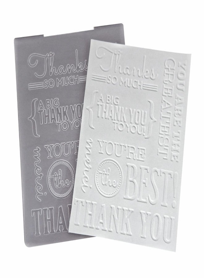 Arbuya Thanks Sentiment Plastic Embossing Folders for Card Making Thank You Phrases Embossing Folder for Scrapbooking Pages Paper Crafting Clay Decoration - Image 1