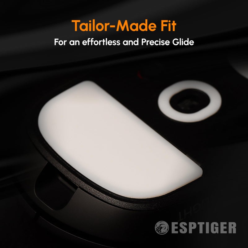 ESPTIGER ICE V2 Gaming Mouse Skates for Logitech G PRO X Superlight 2 / PRO X2 SuperStrike - Smooth PTFE Replacement Feet, 2.5D Curved Edges, 3M Adhesive, White - Image 2