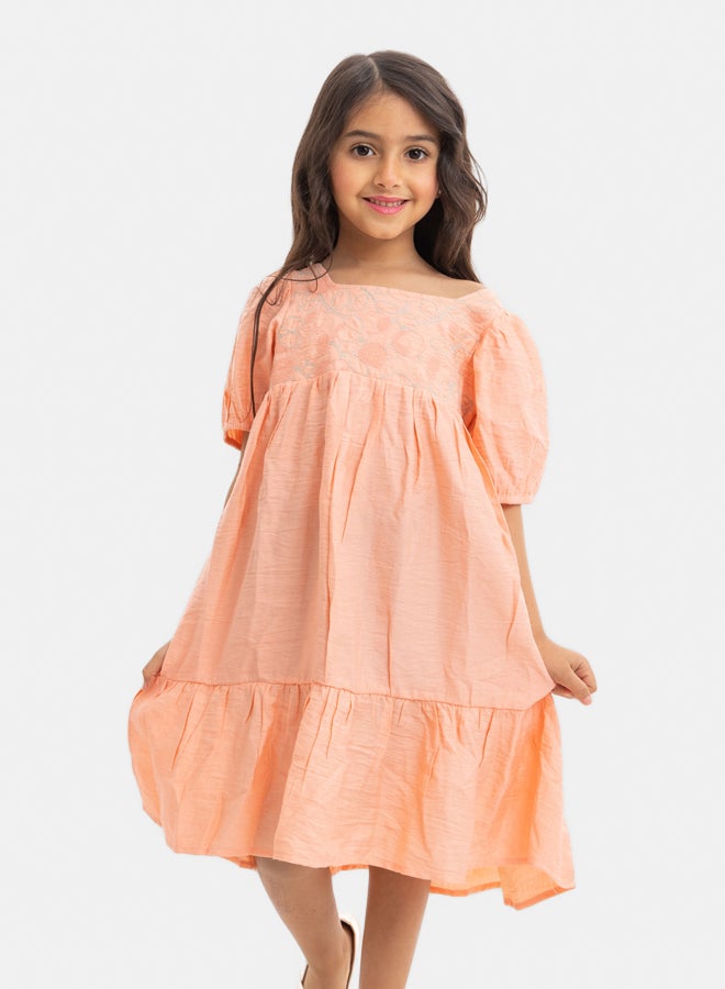 فستان صيفي بنصف كم للبنات