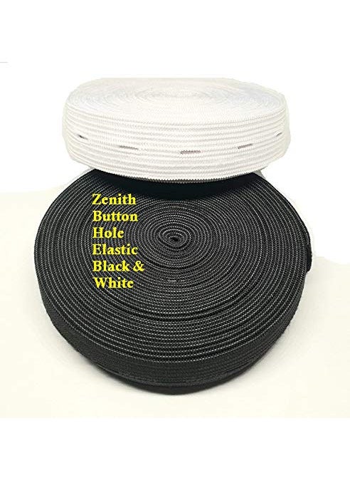 Zenith Zenith 5 Meter 34 inch Imported Sewing Button Hole Knit Elastic Band Pack of White and Black 5 Meter 1 Measuring Tape  - Image 3