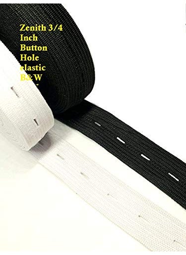 Zenith Zenith 5 Meter 34 inch Imported Sewing Button Hole Knit Elastic Band Pack of White and Black 5 Meter 1 Measuring Tape  - Image 2