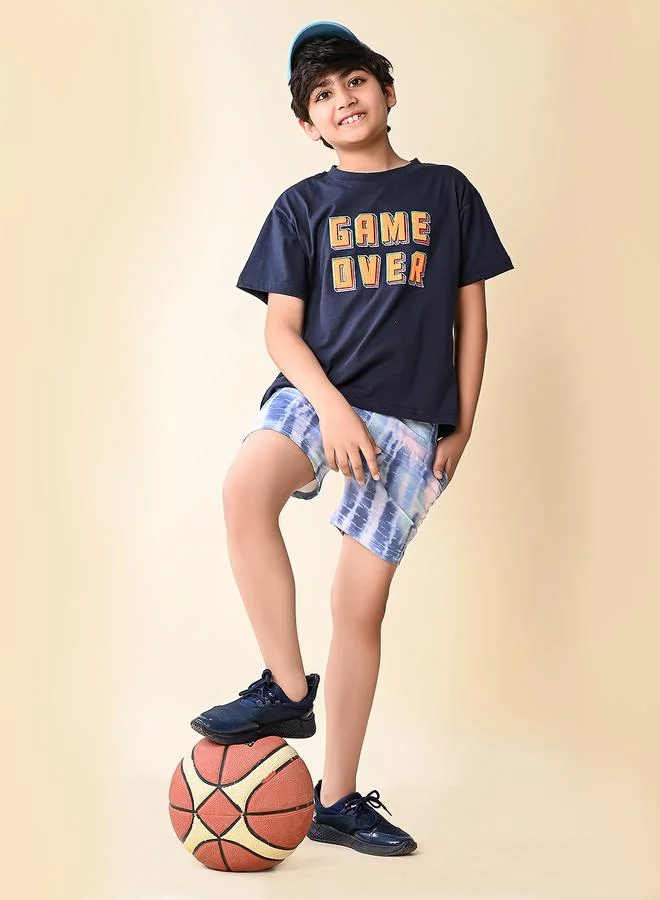 ليل بيكس LilPicks Game Over Print T-Shirt and Tie-Dye Shorts Set