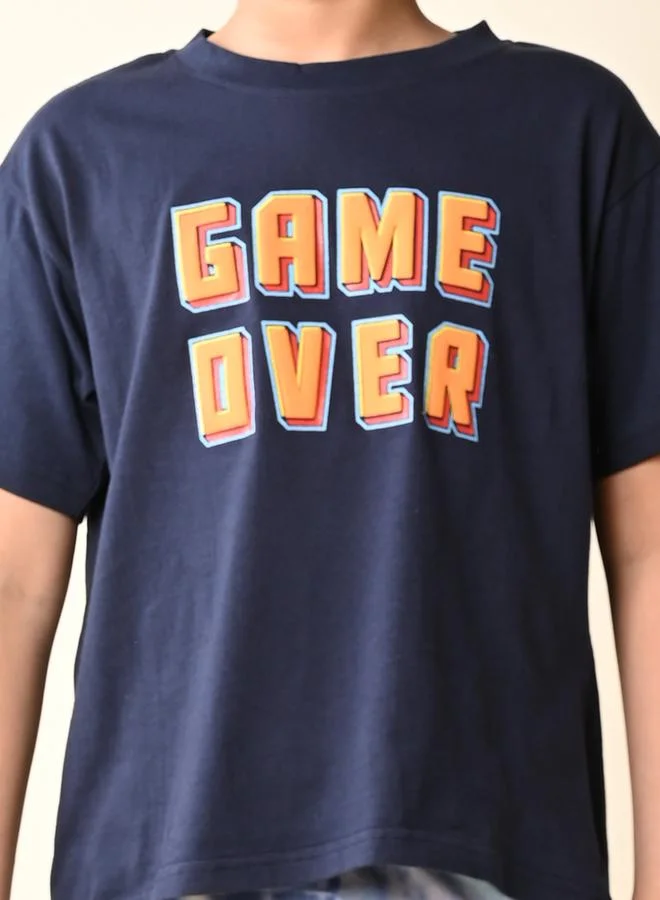 ليل بيكس LilPicks Game Over Print T-Shirt and Tie-Dye Shorts Set