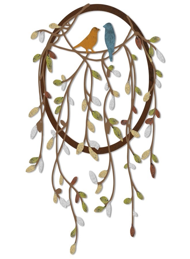 فيرايكل لوحة جدارية معدنية من فيرايكل، طائر على غصن شجرة، ديكور فني على شكل طائر، مناسب لغرفة المعيشة، الحديقة، غرفة النوم، المكتب، ديكور جدار المنزل، ديكور حفلات الانتقال إلى منزل جديد (لون كلاسيكي) - Image 1