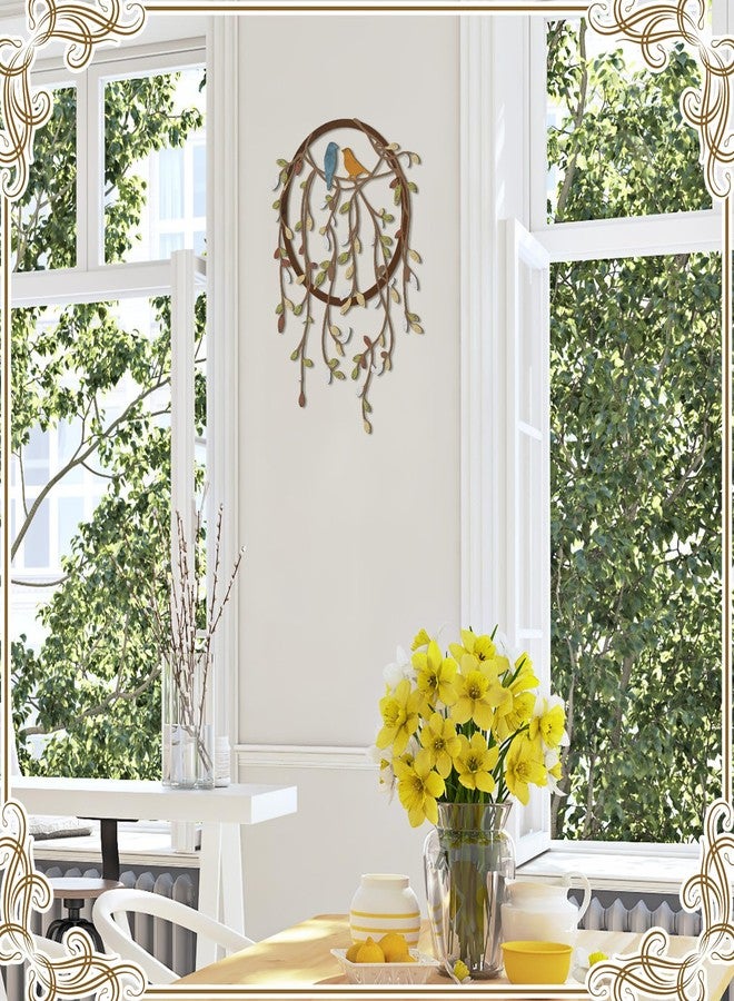 فيرايكل لوحة جدارية معدنية من فيرايكل، طائر على غصن شجرة، ديكور فني على شكل طائر، مناسب لغرفة المعيشة، الحديقة، غرفة النوم، المكتب، ديكور جدار المنزل، ديكور حفلات الانتقال إلى منزل جديد (لون كلاسيكي) - Image 4