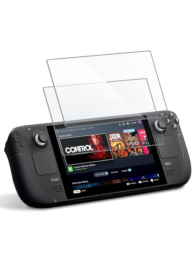 Jetech حماية شاشة لجهاز Steam Deck OLED 7.4 بوصة (2023) و Steam Deck 7 بوصة (2021&2022)، فيلم زجاج مقسى 9H، مقاوم للخدش، شفاف عالي، عبوة 2 - Image 1