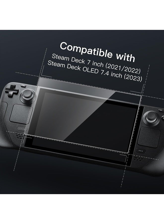 Jetech حماية شاشة لجهاز Steam Deck OLED 7.4 بوصة (2023) و Steam Deck 7 بوصة (2021&2022)، فيلم زجاج مقسى 9H، مقاوم للخدش، شفاف عالي، عبوة 2 - Image 2