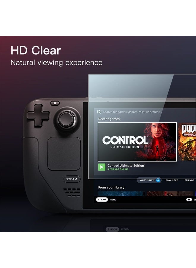 Jetech حماية شاشة لجهاز Steam Deck OLED 7.4 بوصة (2023) و Steam Deck 7 بوصة (2021&2022)، فيلم زجاج مقسى 9H، مقاوم للخدش، شفاف عالي، عبوة 2 - Image 3