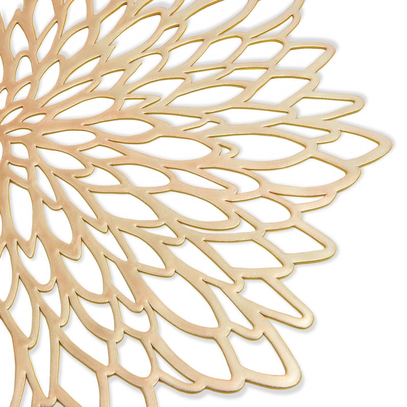 Juvale 10 Pack Gold Vinyl Placemats - 14.4" x 14.4" Round Table Mats and Plate Chargers with Leaf Design for Elegant Table Decor and Protection - Stylish Charger Plates for Events and Wedding Parties - Image 5